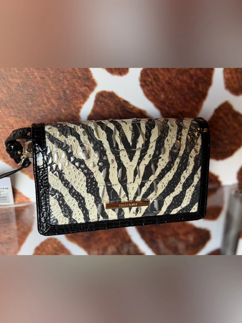 Brahmin Everlasting Encore Minuette zebra Crossbody Bag Black and White NWT